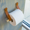 Bamboo & Faux Leather Toilet Paper Holder