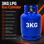 3kg Blue LPG Gas Cylinder