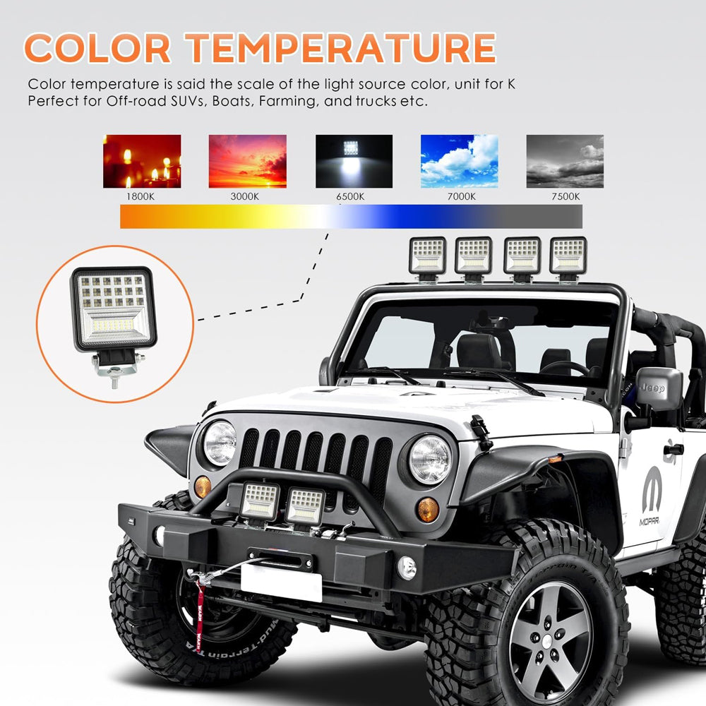 Istar-ST 4-Inch 126W Auxiliary Off-Road & Work Car Light - Pack Of 2