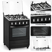 Safy 4-Burner Freestanding Gas Stove with Oven