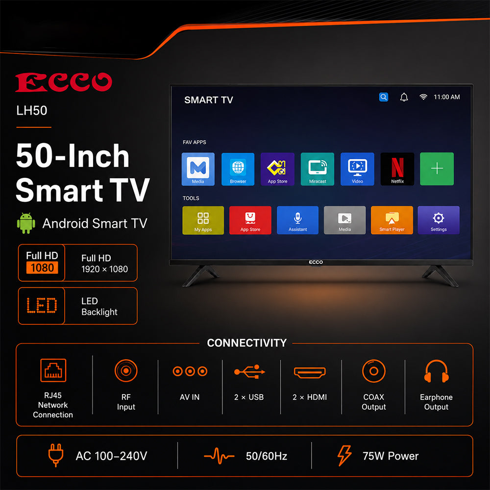 ECCO 50-Inch Full HD Android Smart TV LH50