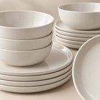 18-Piece Ivory Speckled Porcelain Dinnerware