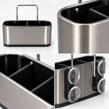 3-Compartment Cleaning Storage Rack with Suction Cups - 17.2cm