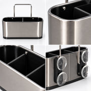 3-Compartment Cleaning Storage Rack with Suction Cups - 17.2cm