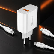 FONENG EU46 18W 3A USB-A Fast Charger with Cable
