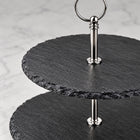 2-Tier Black Cake & Dessert Serving Stand - 25cm & 30cm