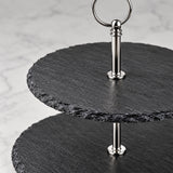 2-Tier Black Cake & Dessert Serving Stand - 25cm & 30cm