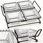 5-Piece Glass Serving Bowl Set with Metal Stand - 250ml