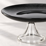 Black Glass Pedestal Cake Stand - 21.9cm