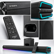 Skyworth 480W 2.1CH Bluetooth Soundbar with Wireless Subwoofer