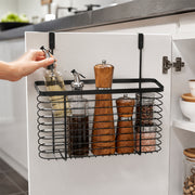 Black Over-Cabinet Hanging Basket for Spices, Oils & Kitchen Storage