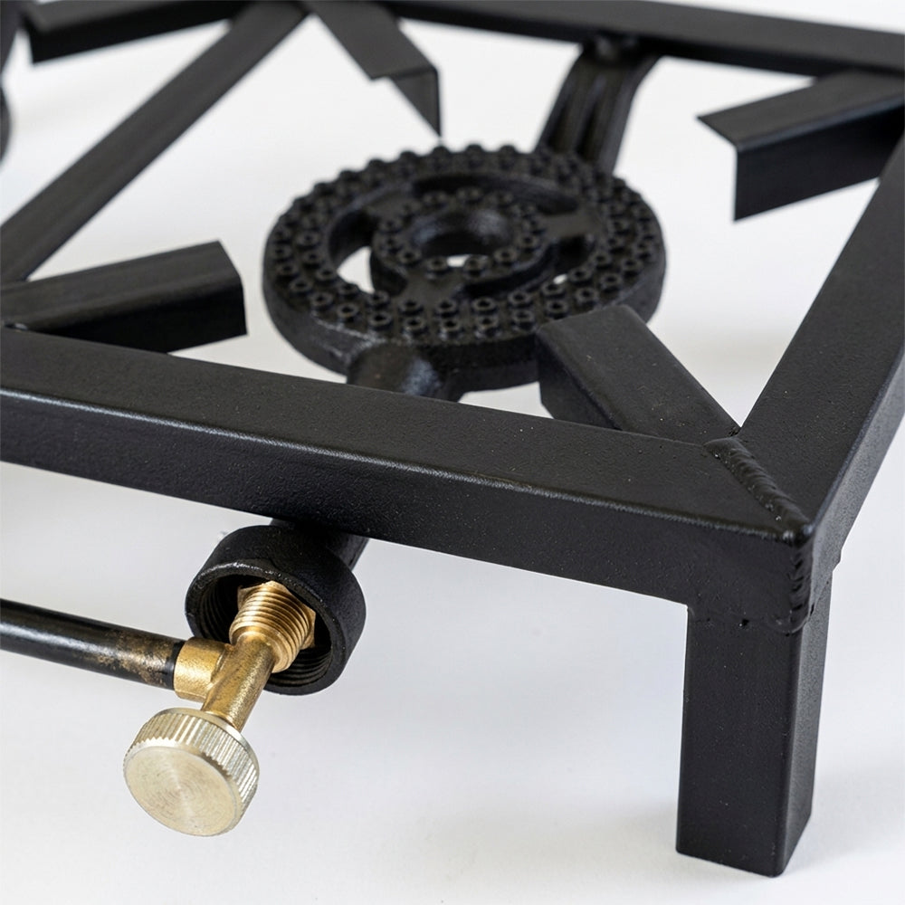 2-Burner Catering Gas Stove with Heavy-Duty Boiling Rings