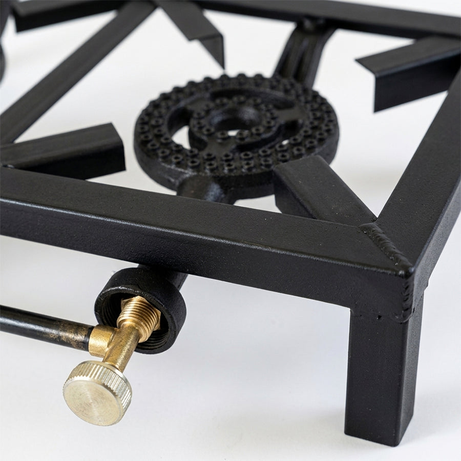 2-Burner Catering Gas Stove with Heavy-Duty Boiling Rings