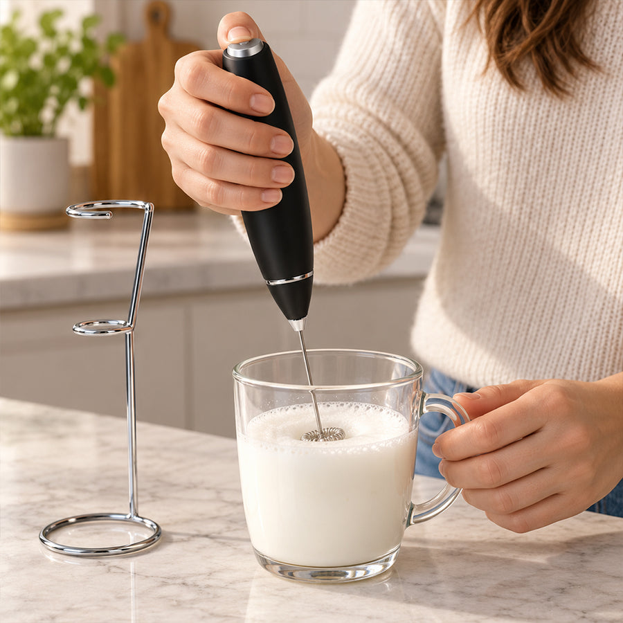 Handheld Milk Frother with Stand