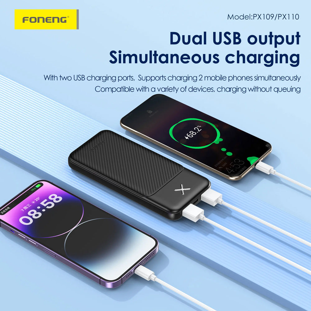 FONENG 10000mAh 2.1A Dual-Output Power Bank