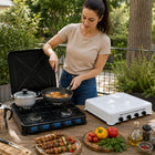 AURIF 4-Burner Steel Table Top Gas Cooker with Adjustable Knobs