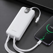 FONENG 20000mAh 22.5W Fast Charging Power Bank with 3 Built-In Cables