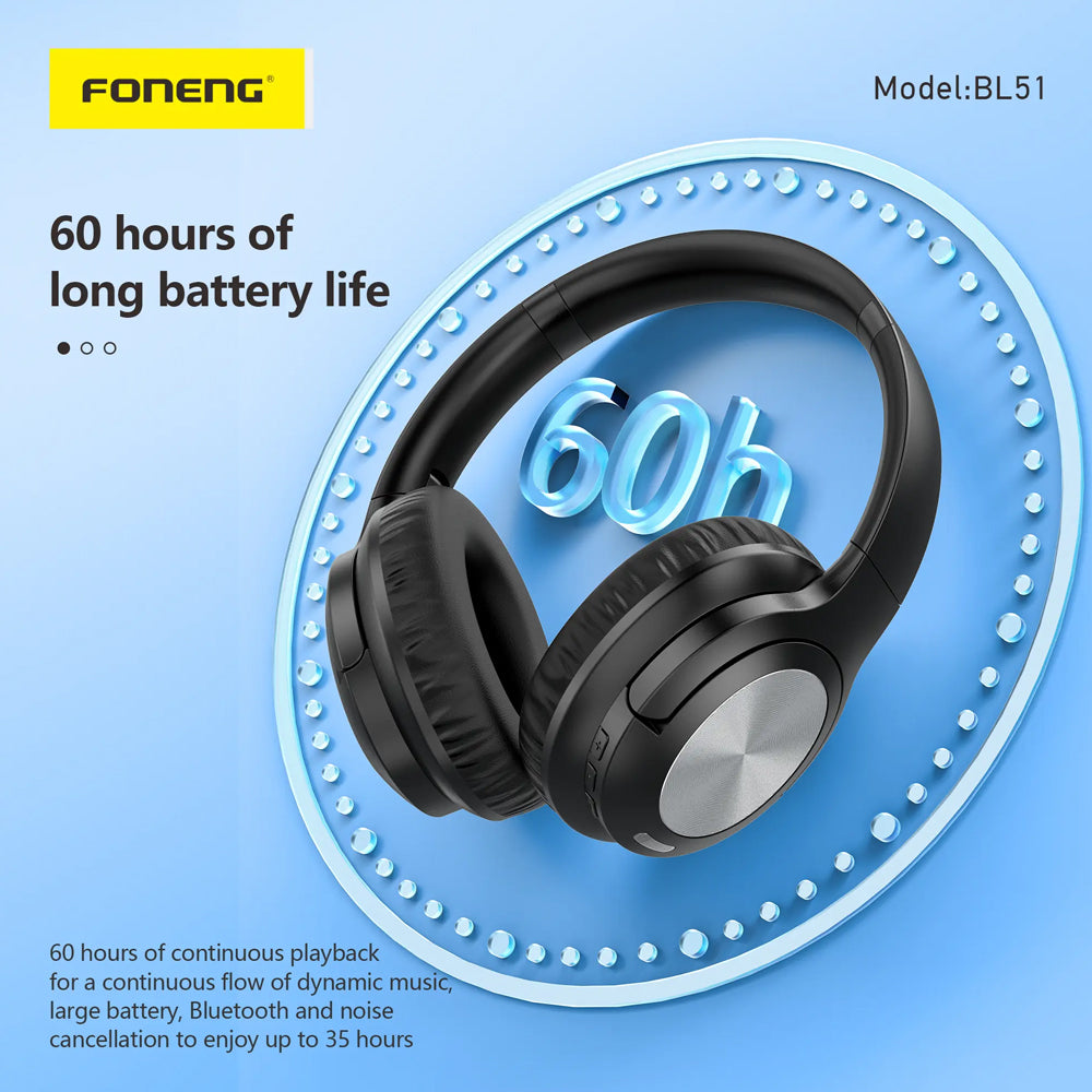 FONENG BL51 ANC + ENC Noise Cancelling Bluetooth Headset