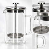 Glass French Press Coffee & Tea Maker - 600ml