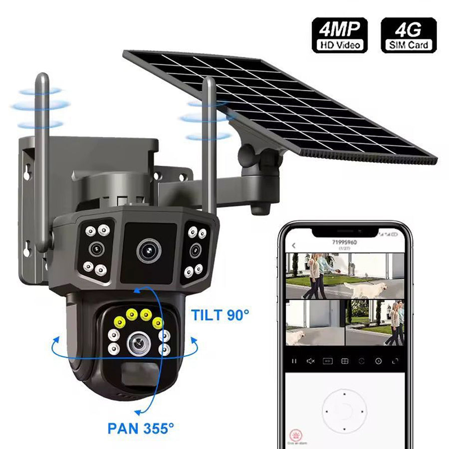 12MP 4G Solar CCTV Security Camera with Night Vision & Motion Detection