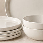 16-Piece Ivory Speckled Porcelain Dinnerware