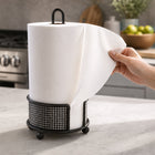 Countertop Paper Towel Holder with Decorative Metal Base - Black