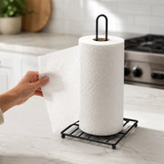 Countertop Paper Towel Holder with Square Metal Base - Black