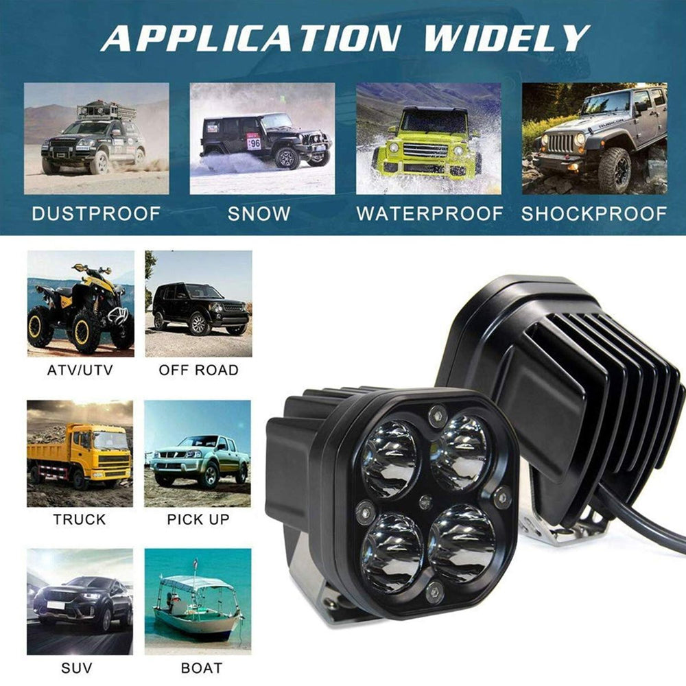 40W LED Square Driving Lights – Set of 2