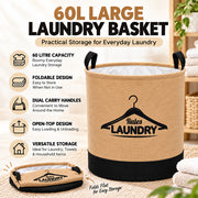 iStar Foldable Laundry Basket with Carry Handles