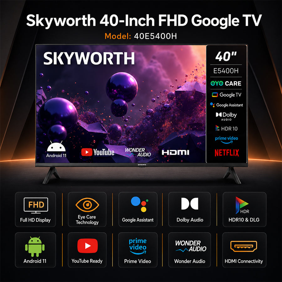 Skyworth 40-Inch FHD Google Smart TV with Eye Care