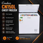 Condere 136L Compact Chest Freezer with Top-Opening Lid - White