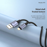 FONENG X95 1.2m 3A Metal Head Braided Charging Cable