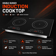 Condere Double Burner Induction Cooktop with Touch Controls