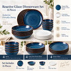 16-Piece Reactive Glaze Ceramic Dinnerware