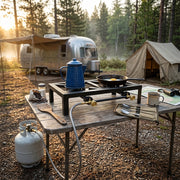 2-Burner Catering Gas Stove with Heavy-Duty Boiling Rings