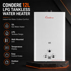 Condere 12L LPG Tankless Gas Water Heater & Gas Geyser