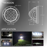 iStar 5″ Round LED Off‑Road Flood Light – 51 W / 5100 LM - Set Of 2