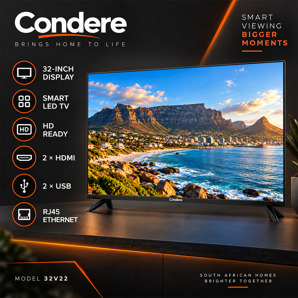 Condere 32-Inch HD Ready Bezel-Less Smart LED TV