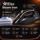 iStar 2200W Steam Iron with Ceramic Soleplate - Black & Gold