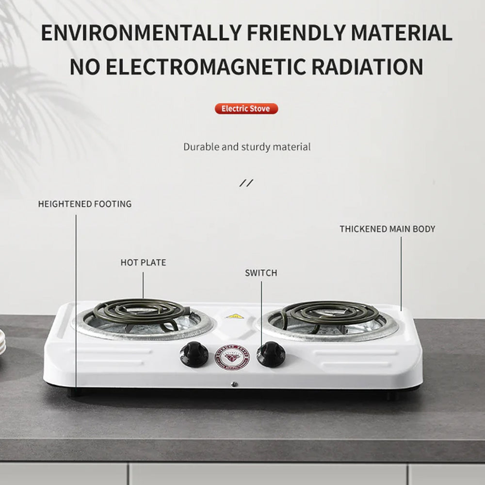 Electric Double Spiral Stove – Portable Dual Hot Plate