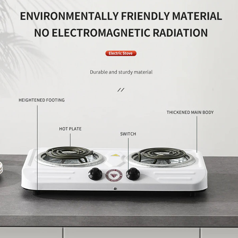 Electric Double Spiral Stove – Portable Dual Hot Plate