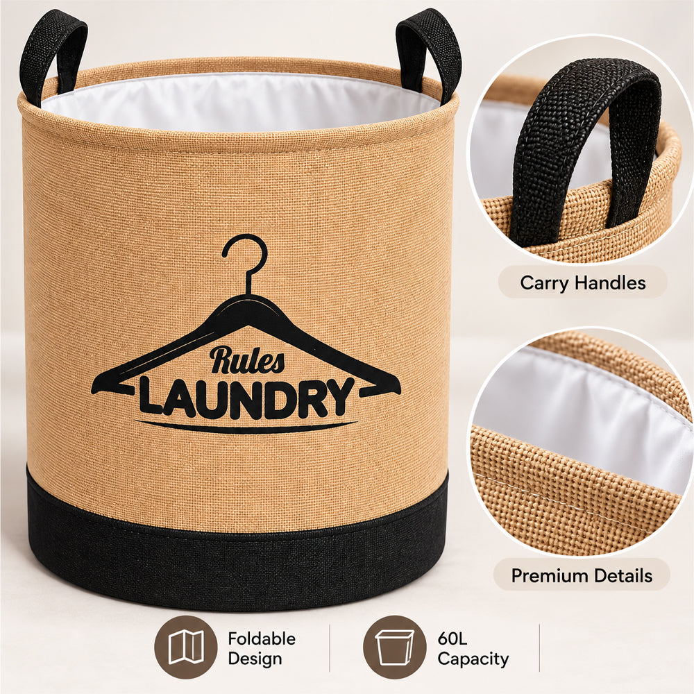 iStar Foldable Laundry Basket with Carry Handles
