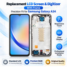 Replacement Screen with Frame for Samsung Galaxy A34 5G