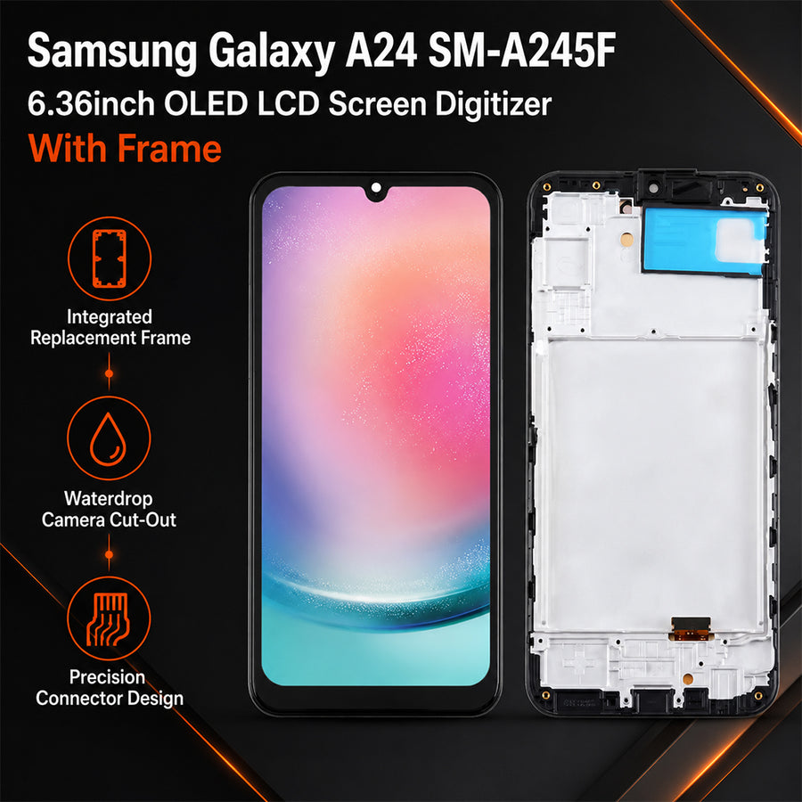 Premium OLED Screen & Digitizer with Frame for Samsung Galaxy A24