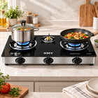 Aruif 3-Burner Tempered Glass Gas Stove