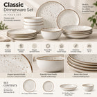 16-Piece Ivory Speckled Porcelain Dinnerware Set