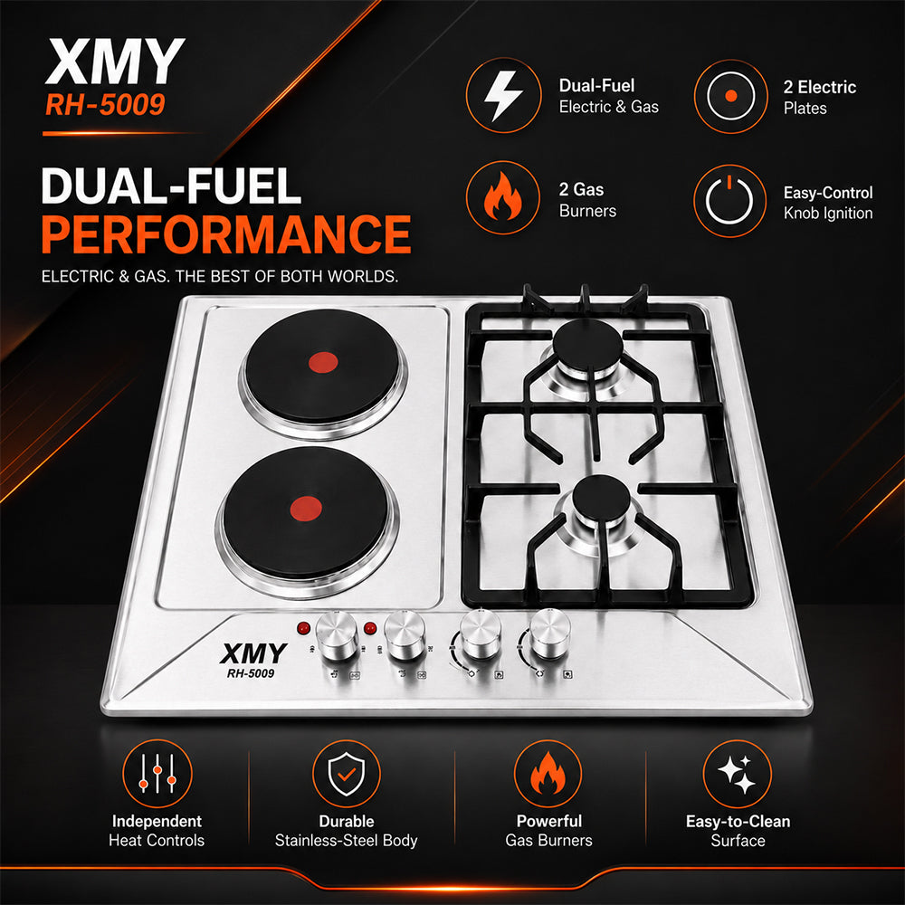 XMY 4-Zone Dual-Fuel Gas & Electric Built-In Hob