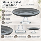 Smoky Grey Glass Pedestal Cake Stand - 28cm