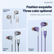 FONENG T66 Half In-Ear Wired Earphones with Microphone