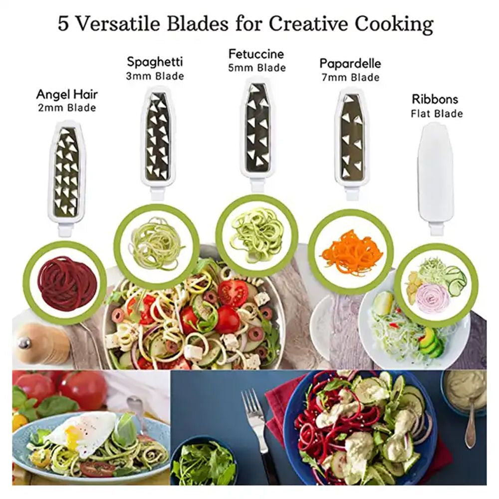 4-in-1 Vegetable Spiralizer – Create Fresh Zucchini & Carrot Noodles Instantly